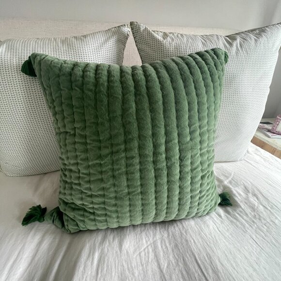 John Robshaw Velvet Moss Decorative Pillow - Picture 4 of 5